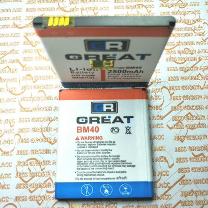 Baterai Battery GREAT Double Power XIAOMI Redmi 2 2S Mi 1S 2A BM40 BM41 BM44