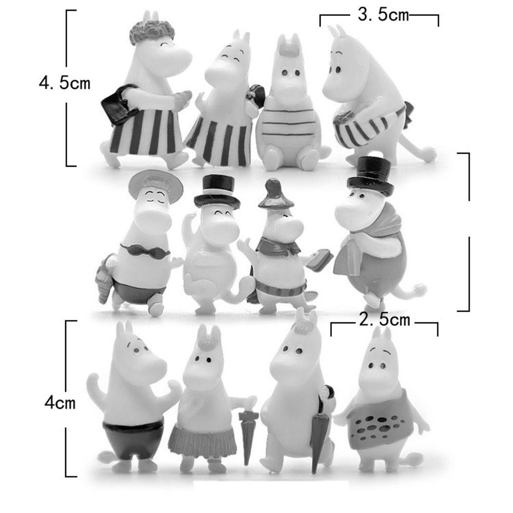 QUINTON Hippos Family Figure 12Pcs/ Banyak Dekorasi Rumah Hadiah Natal Figure Model Decoration Boneka Figure Anime Kartun Hewan