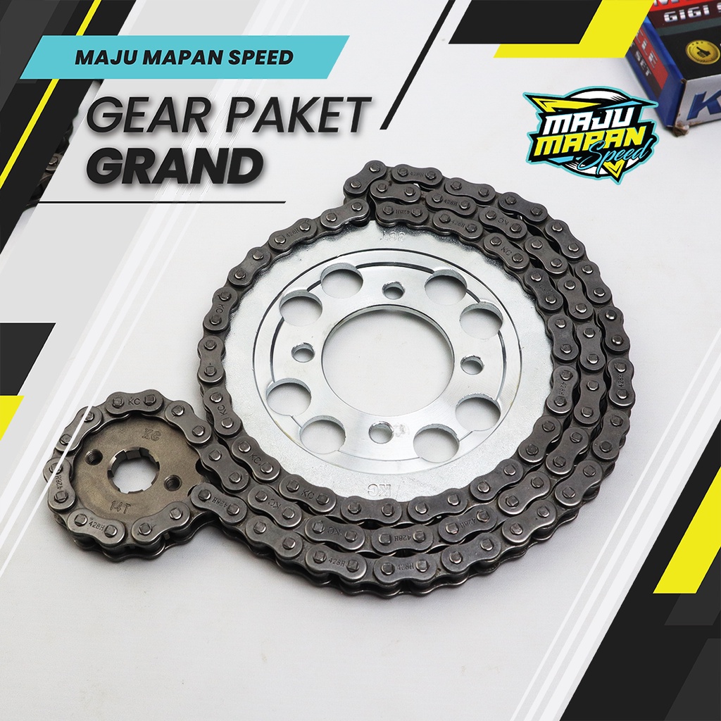 Gear Set Grand 14T/36T 428H-100L Model SSS Merk KC Premier ( Black Series )