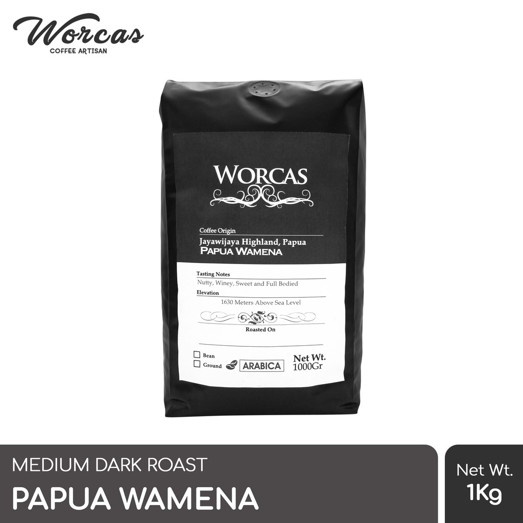 

WORCAS Kopi Arabika Papua Wamena 1 Kg - Medium Dark Roast