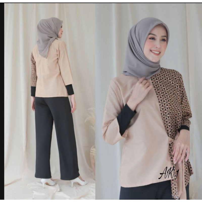 tey-17 Batik Wanita ASJ SA HRB026 Kenogo Kemeja Tosca Pendek-Model 10