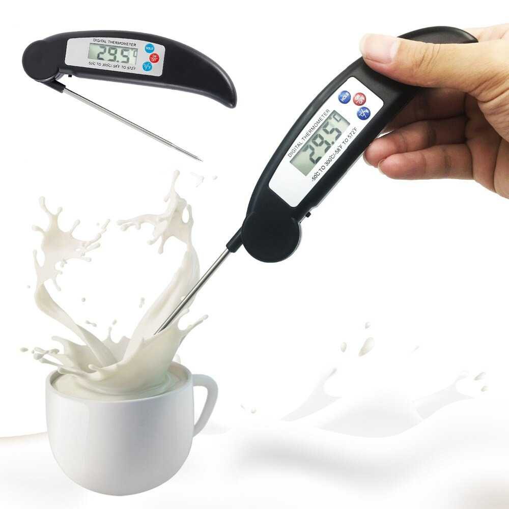 Digital Food Thermometer Pengukur Suhu Makanan Meat BBQ Foldable Probe Peralatan Masak Berkualitas