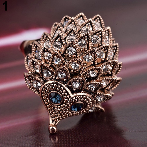 Hu Hu Hu Hu Hu Alat Bantu Pasang Kacamata♡ Cincin Wanita Bentuk Landak Gaya Vintage Bohemian Untuk Pesta Pernikahan / Ulang Tahun