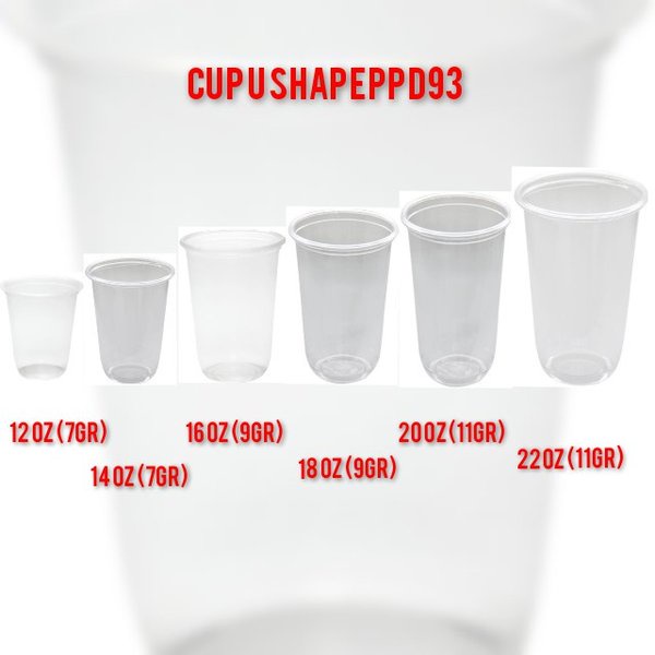 

1 Pack Cup U PP D93 ukuran 12-22 oz