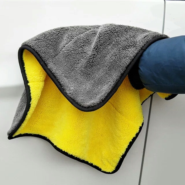 Kain Lap Microfiber Serbaguna 30x60Cm 2 Sisi Bulu Halus Super Tebal Daya Serap Air Car Cleaning Cloth