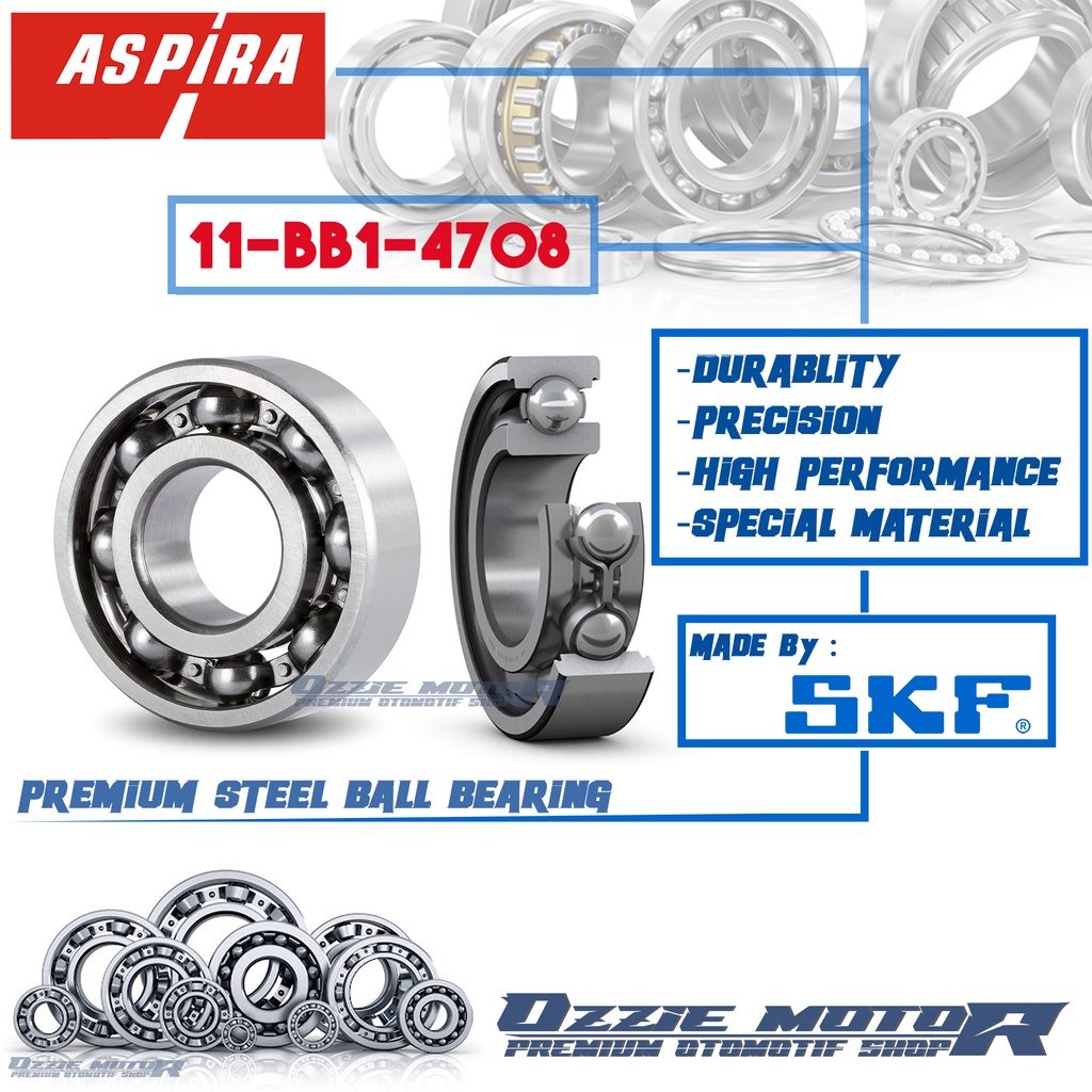 BEARING ASPIRA SKF BB1/4708 (OPEN TYPE) LAHER KRUK AS VARIO