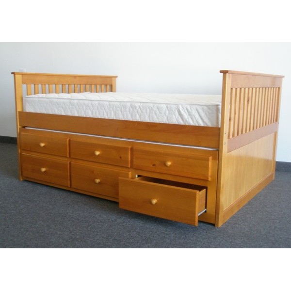 Dipan tempat tidur susun 2 kasur laci bawah