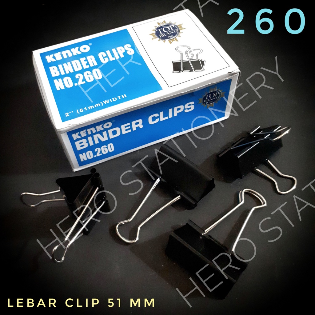 

Binder clip klip penjepit kertas no. 260 . 12 unit