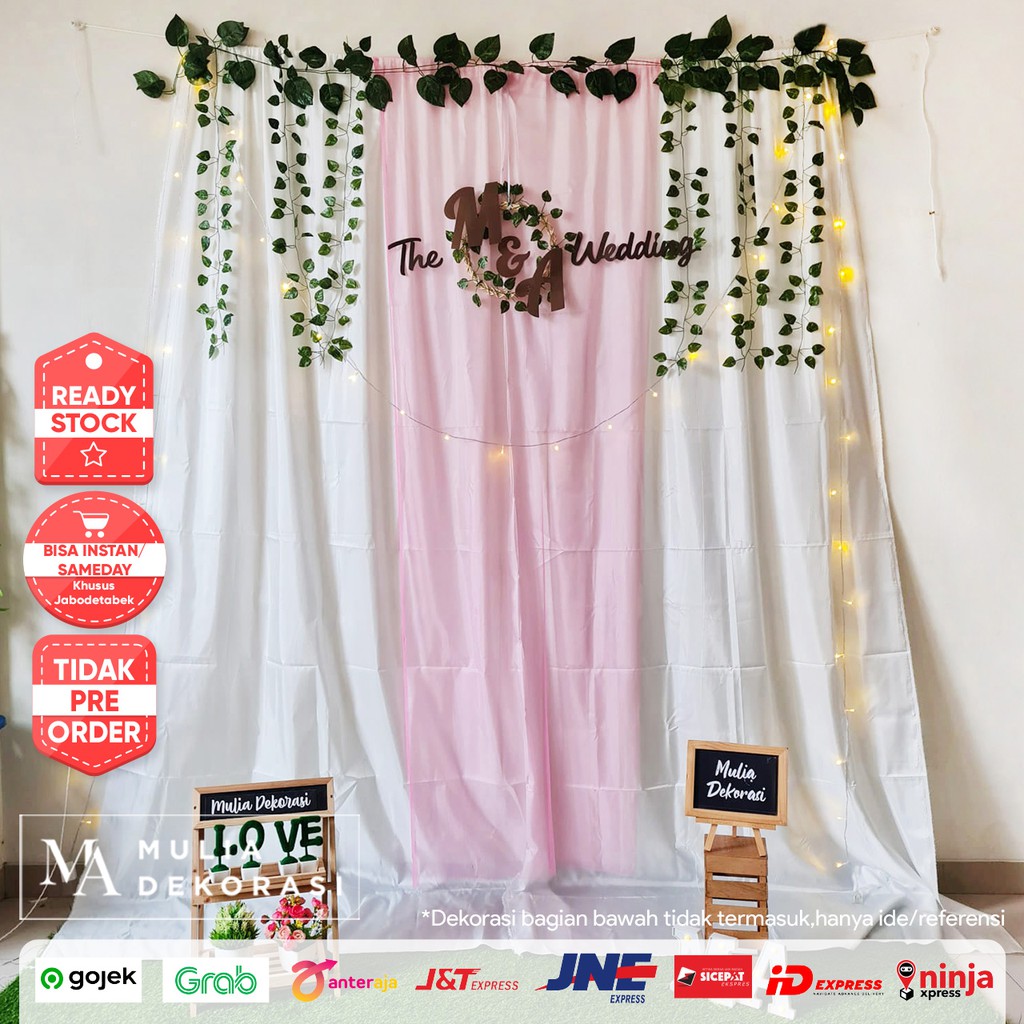 Dekorasi Lamaran Tunangan Backdrop Nikahan PhotoBooth DIY Akad Nikah Aqiqah Khitan Paket Mulia BBB