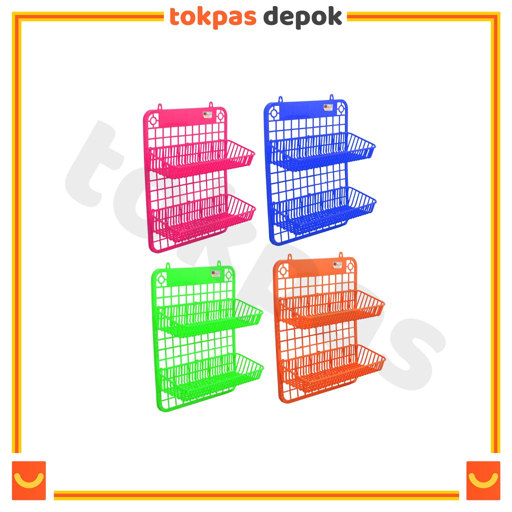 [Free 6 Toples Bumbu] Set Rak Dapur Gantung Plastik Bahan Tebal Kitchen Set Nagata 303 K NG-015