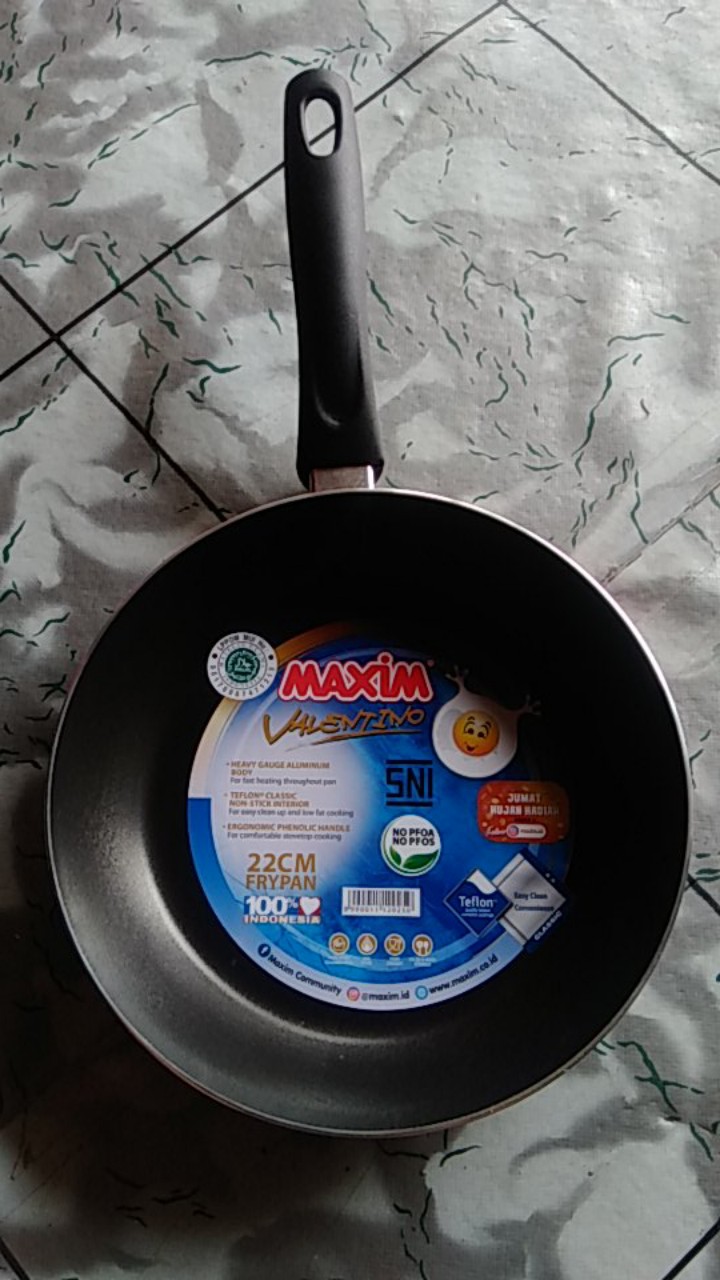 Maxim Valentino 18 Cm / 20 Cm / 22 Cm / 24 Cm / 26 Cm Frypan Wajan Penggorengan Teflon Anti Lengket