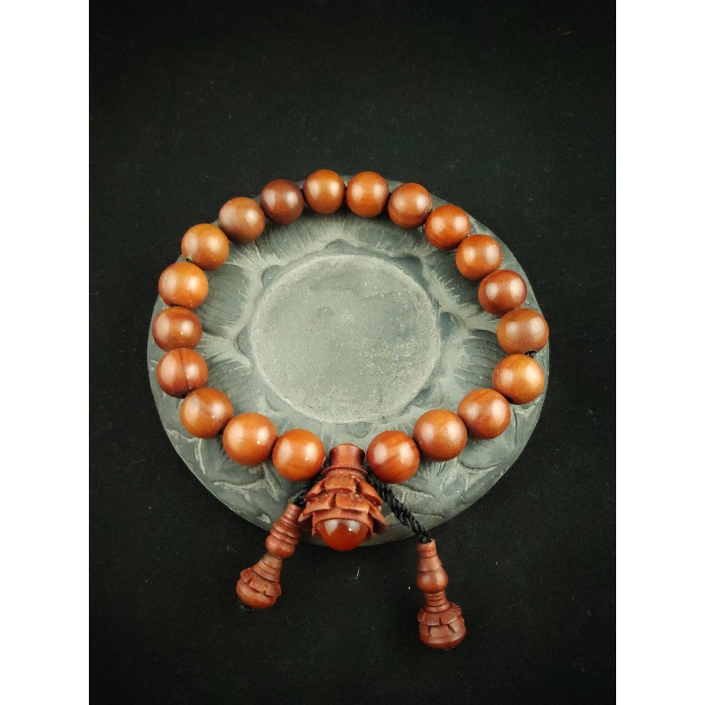 Gelang Kayu Nagasari Sunan Gunung Jati Tua Ukiran Bunga Kapilayu HQ A