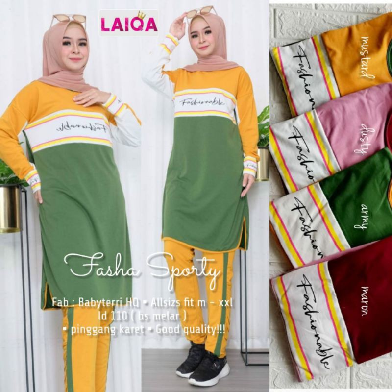 Fasha Sporty Set (Atasan tunik + Celana)