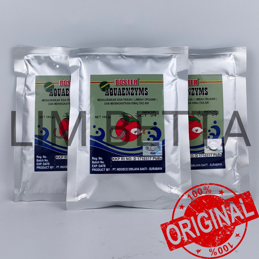 BOSTER AQUAENZYMS 100 GRAM / PROBIOTIK IKAN DAN UDANG