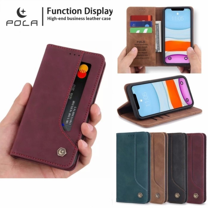 Vivo Y27 4g & 5g / Y12s / Y20 / Y20s / Y20sG SG Y20SG Leather Case Magnet Flip Cover Wallet Pola Cas