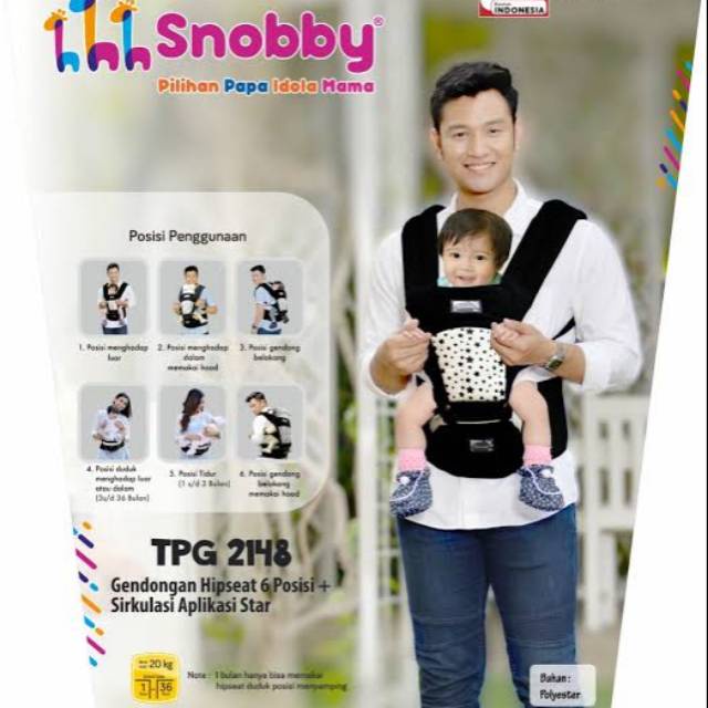 GENDONGAN BAYI 6 POSISI Gendongan HIPSEAT Snobby Hipseat Snobby TPG2148 Star series Gendongan Depan Snobby Gendongan bayi