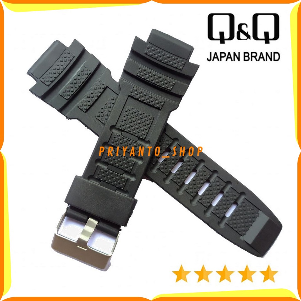 STRAP TALI JAM TANGAN QQ QNQ Q&amp;Q M133 M-133 TALI JAM RUBBER WATCH QnQ M133 HITAM