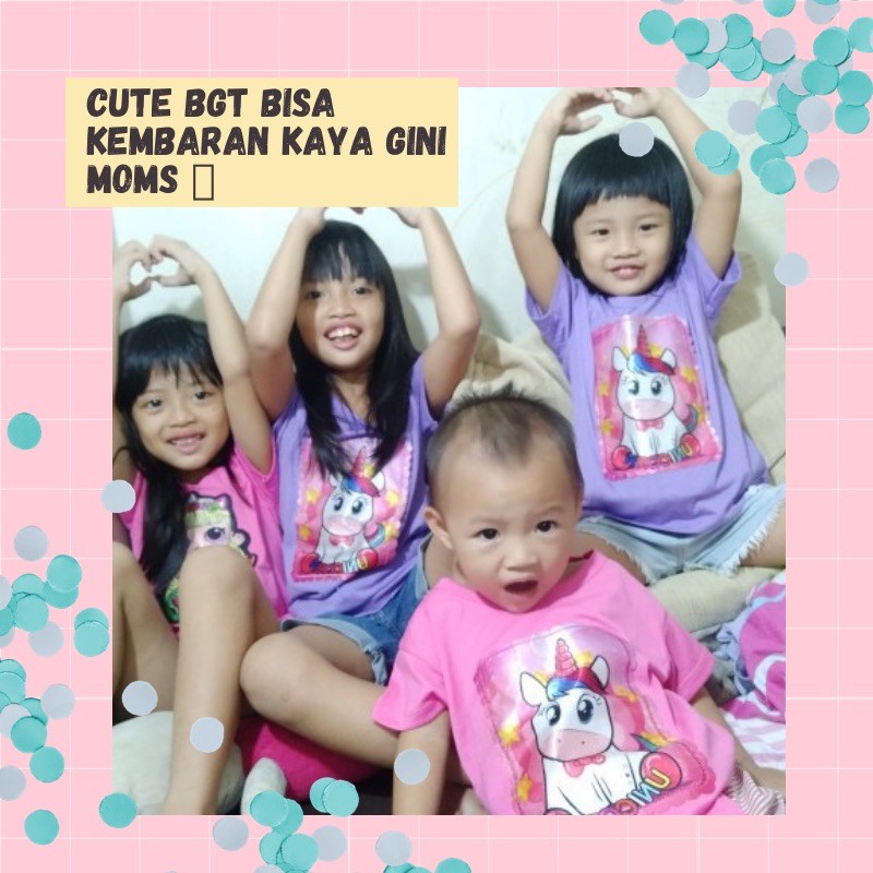 KAOS ANAK PEREMPUAN LENGAN PENDEK 2-10 Th/BAJU ATASAN KAOS ANAK PEREMPUAN/BAJU ANAK CEWEK/UNICORN