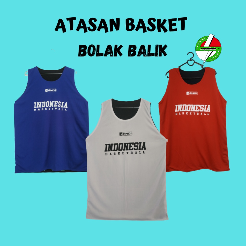 JERSEY ATASAN BASKET INDONESIA AND1 BOLAK BALIK COD