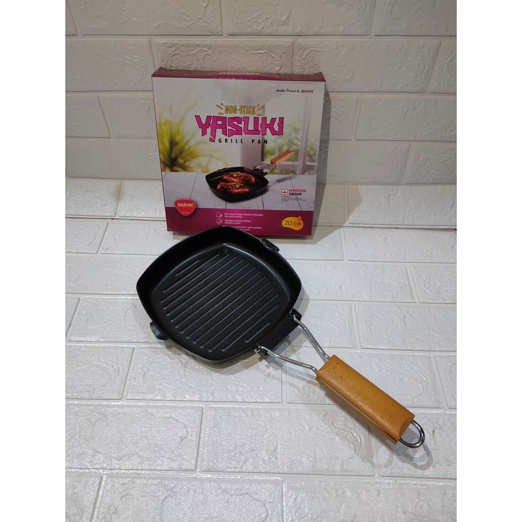YASUKI GRILL PAN MASPION / TEFLON GRILL / ALAT PEMANGGANG / PEMANGGANG KUALITAS