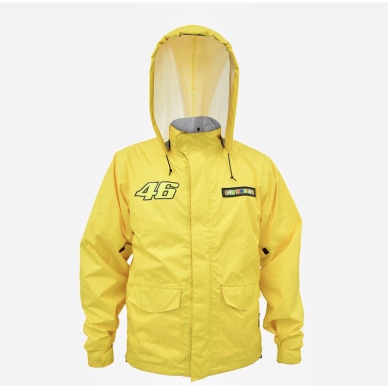 jas hujan original yamaha - all season type VR46 hitam dan yellow