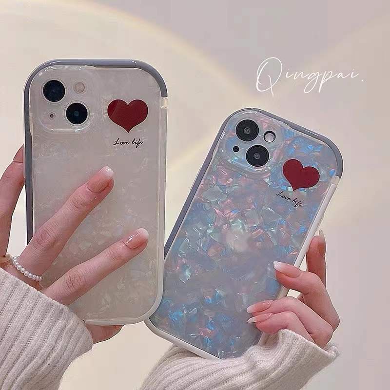 Casing Belakang Pola Hati Hias Kristal Untuk Iphone