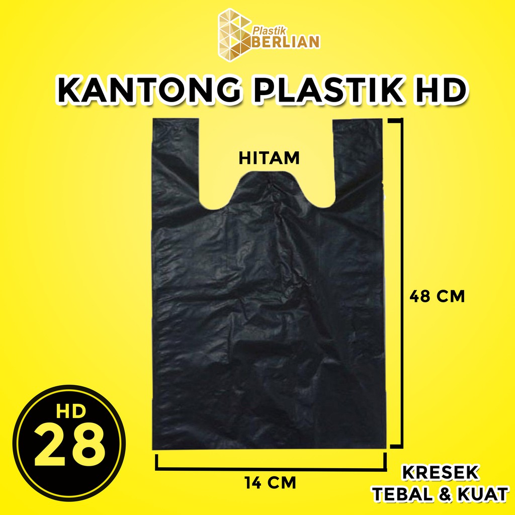 Kantong Kresek Tebal Hitam Ukuran 28 / Kantong Plastik Hd 500 Gram