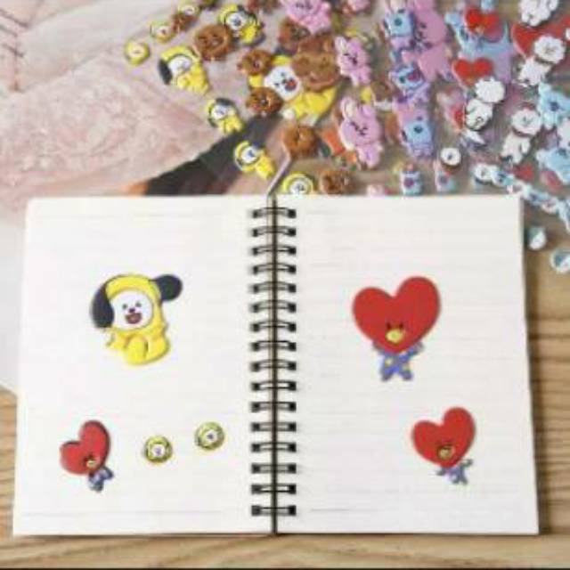 BTS BT21 Sticker 3D Gambar Kartun Stiker Line isi 23 Handphone HP S001