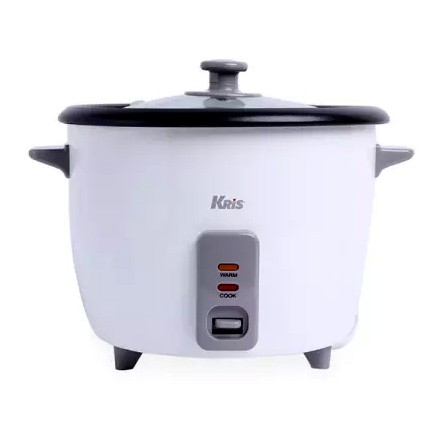 Kris Rice Cooker Penanak Nasi Kapasitas 0.8Liter Putih Magic Com Tutup Kaca Coocker Ricecooker 800ml