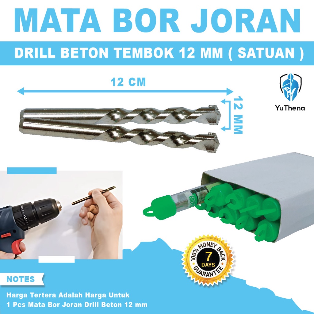 YuThena - Mata Bor Beton Mata Bor Besi Mata Bor Baja Mata Bor 12 Mm Joran Drill