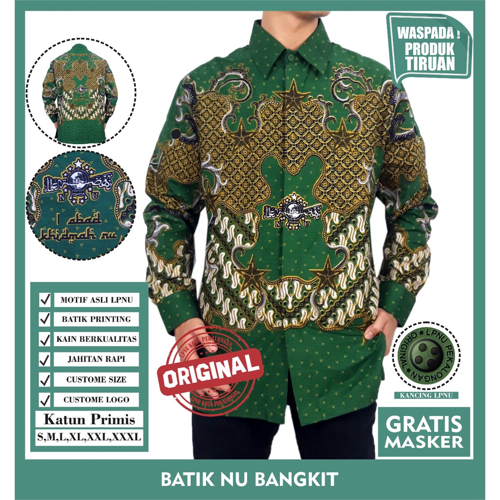 Batik Nu Satu Abad Kemeja Batik NU Seragam Nu Bangkit Batik NU Bangkit