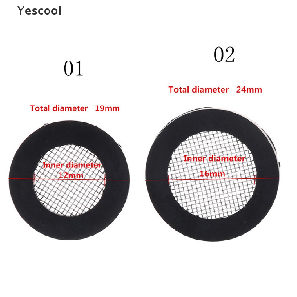 Yescool 10pcs / Set Filter Air Bahan Stainless Steel Ukuran 1 / 2 &quot;/ 3 / 4&quot;