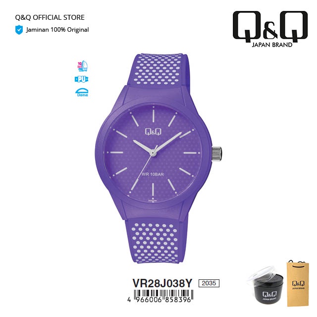 Q&Q QnQ QQ Jam Tangan Wanita Analog Karet - VR28 VR28J Tahan Air 10 BAR-7