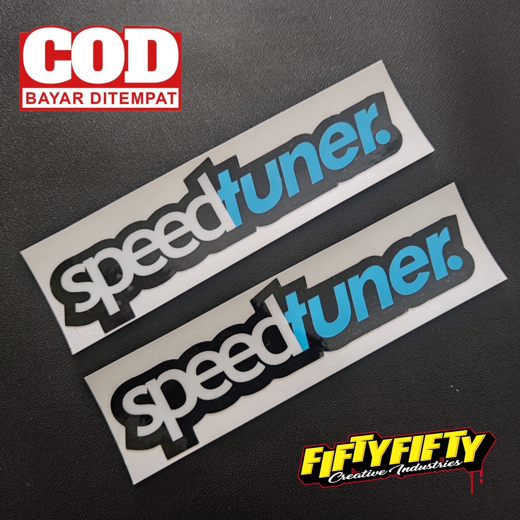 Stiker Print Cut SPEEDTUNER Stiker Printing Laminasi Glossy Tahan Air Stiker Motor Mobil Helm Sudah Membentuk Pola Desain