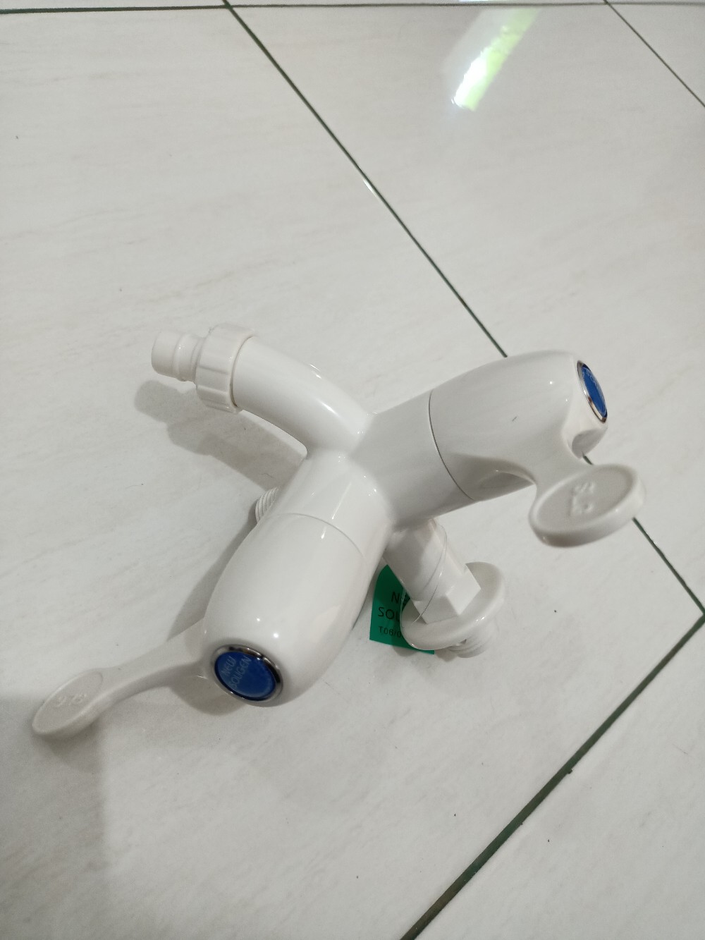 Kran Cabang Plastik Pvc Soligen S9- Keran Air Shower Double Dua Abs Faucet Dual Murah I12