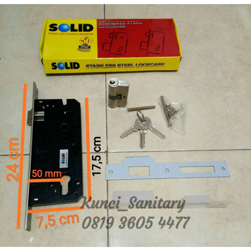 Body Lidah 50 mm Solid / Kunci Lidah 50 mm Solid / Lockcase Solid / Kunci Pintu Solid