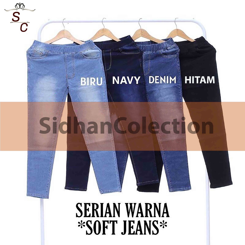 CELANA JEANS PINGGANG KARET LEJING SLIM/NGARET CELANA SOFT JEANS  CELANA LEGGING JEANS WANITA CELANA MULUR DENIM