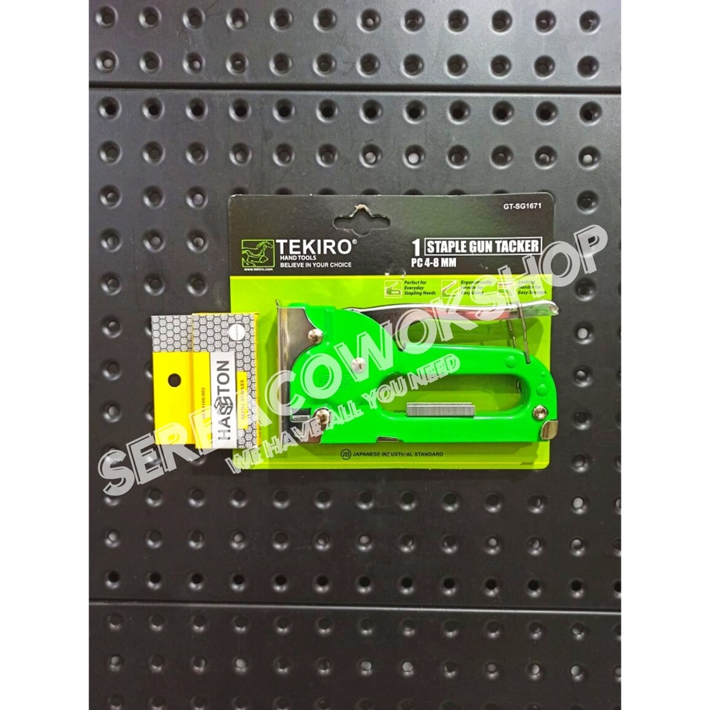 Tekiro Paket Mesin Staples Jok Gun Tacker 4 - 8 mm + Isi Staples 6 mm Termurah Berkualitas