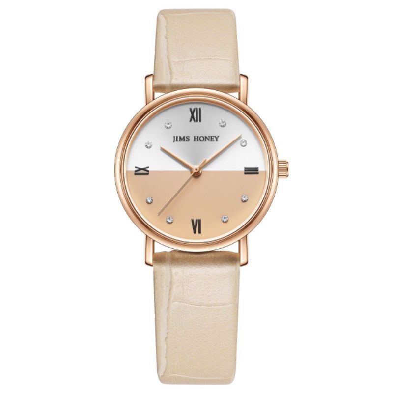 Jims Honey Jam Tangan Wanita Jhw 09 - Jam Murah Jimshoney Watch Analog - Arloji Strap Kulit Jamtangan Dual Tone Antiair Promo