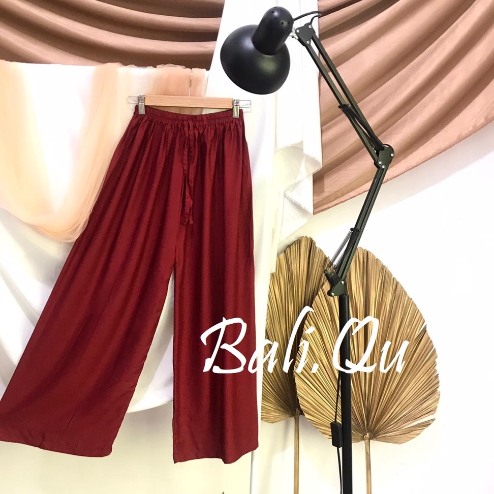 Celana Kulot Panjang Polos Jumbo Bali Qu-MAROON