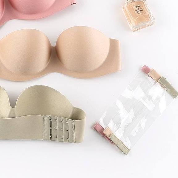 ► LIKESUN- bra38 KBra PushUp Double Strapless Invisible Nyaman Bra Tanpa Tali Bra Kait Murah ۩