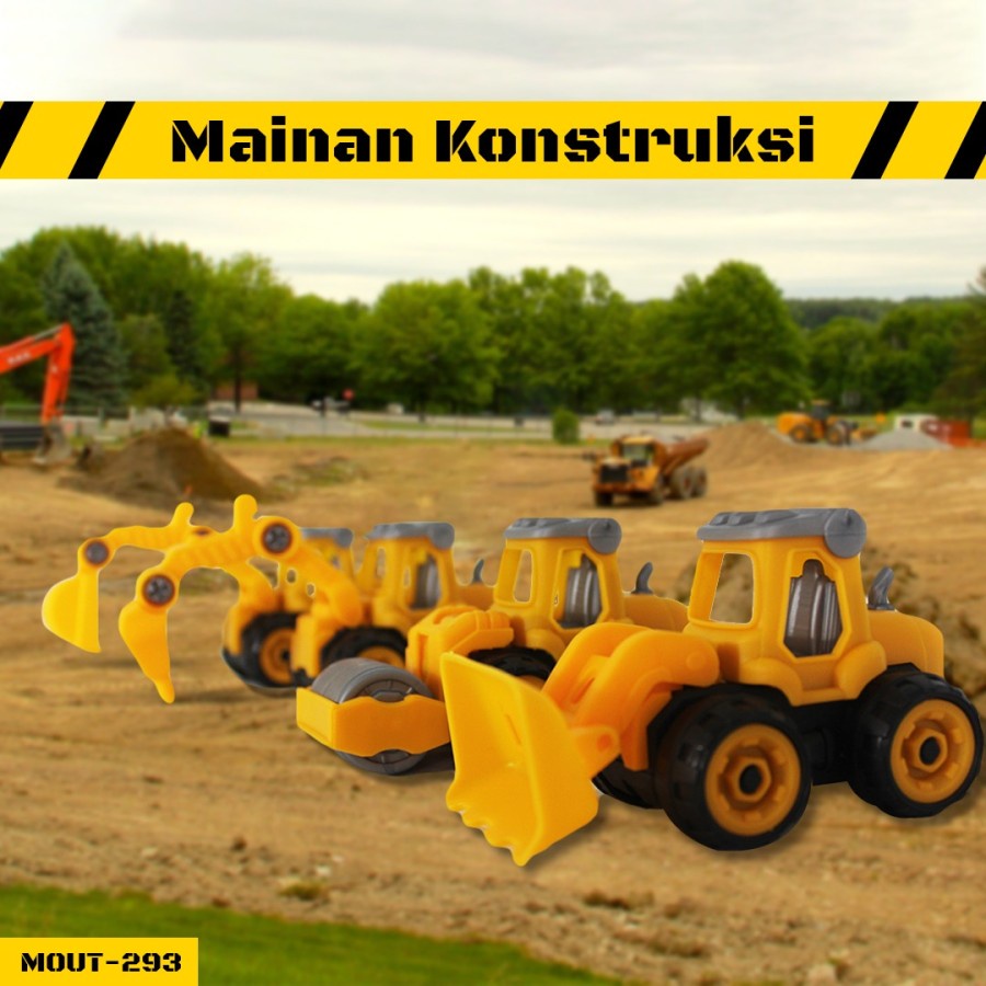 MAINAN KONSTRUKSI mainan mobil mobilan alat berat isi 4 miniatur truk