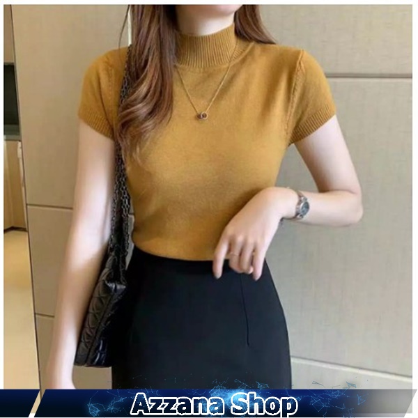 Turtleneck Carenina Rib / Kaos Atasan Wanita / Carenina Rajut