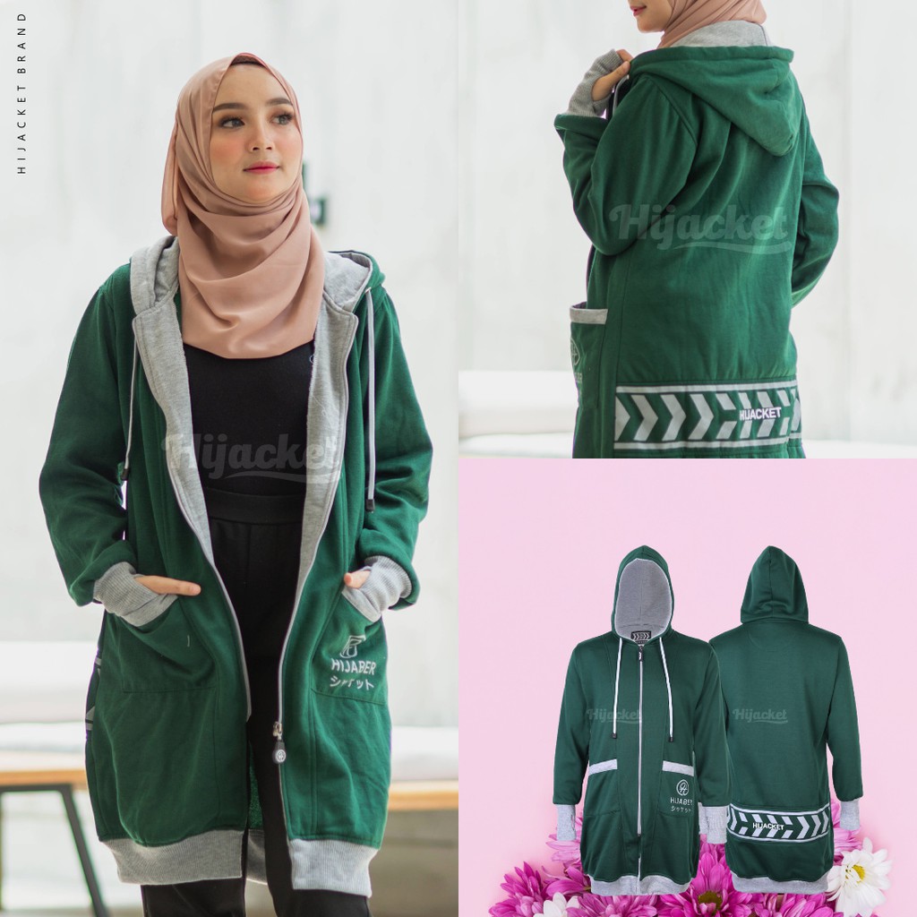 HIJACKET YUKATA II HIJACKET MUSLIMAH II JAKET HIJABERS II JAKET HIJAB II HIJAKET MUSLIMAH II HIJAKET-GREEN