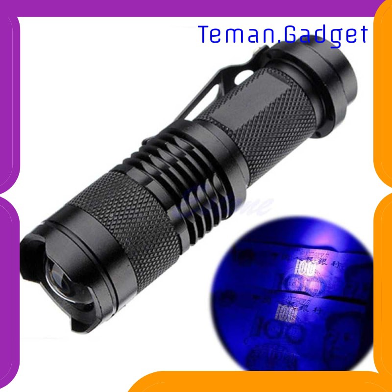 TG-IE185 TaffLED Senter LED 395nm UV + Baterai + Charger + Box Pocketman P1