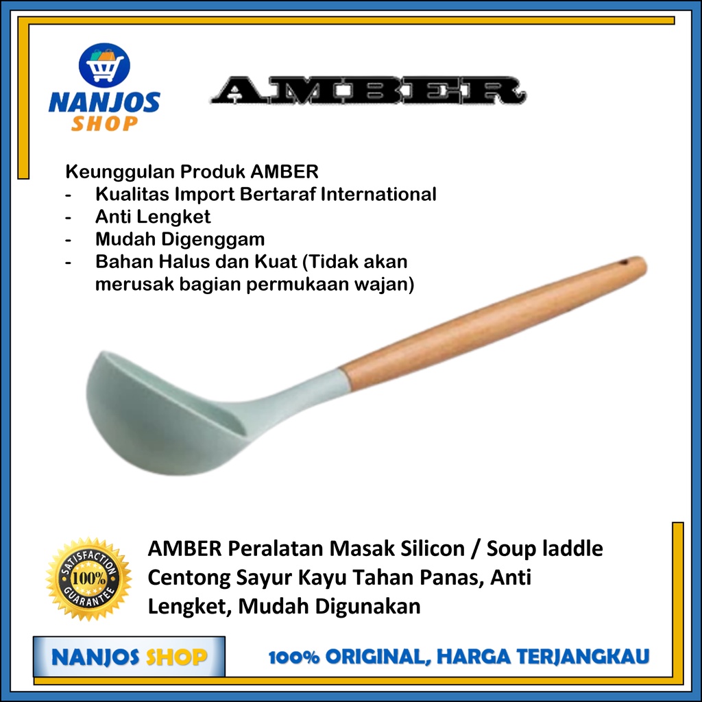 AMBER Peralatan Masak Silicon Soup Laddle / Centong Sayur Food Grade