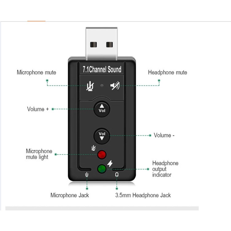 USB Audio Sound Card 7.1 High Quality