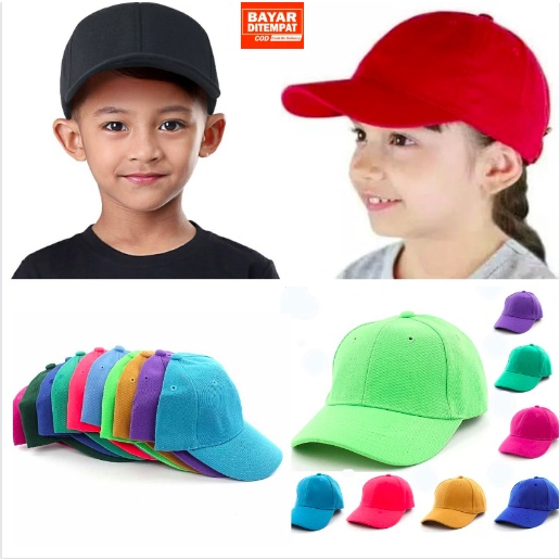 Topi Baseball Anak Polos Ring Besi Usia 1-8 Tahun Laki Perempuan Bahan Kualitas Premium Termurah !!