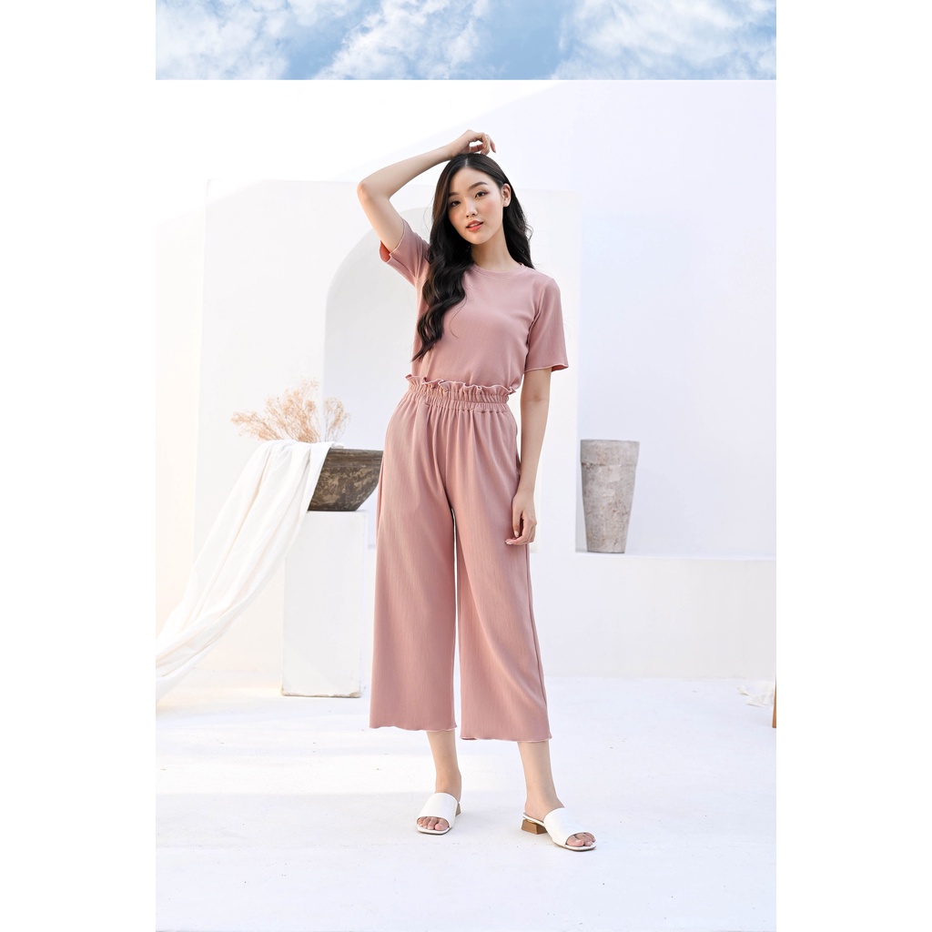 SURRELL - Iris Rib Longpants Set - 4 colors &amp; 3 size | Pakaian Wanita