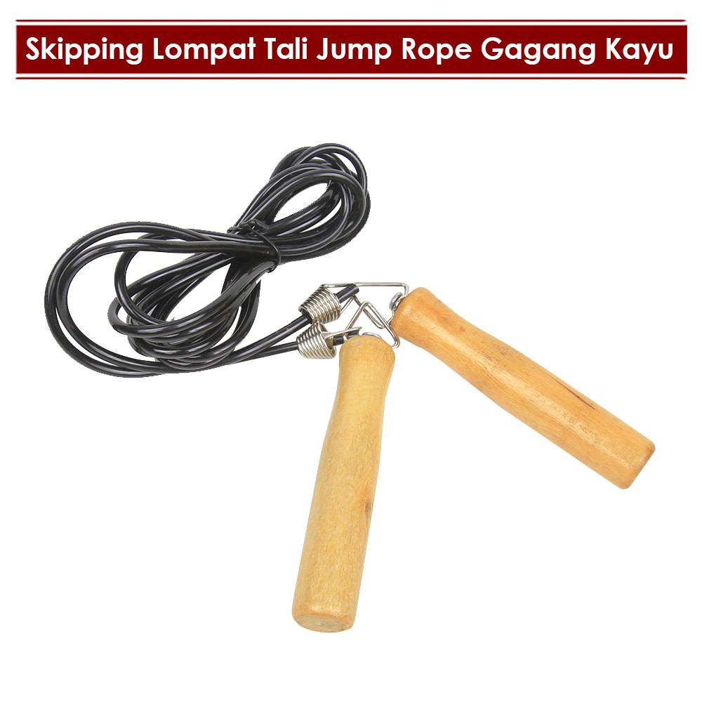 Skipping Lompat Tali Jump Rope Pegangan Kayu GLX